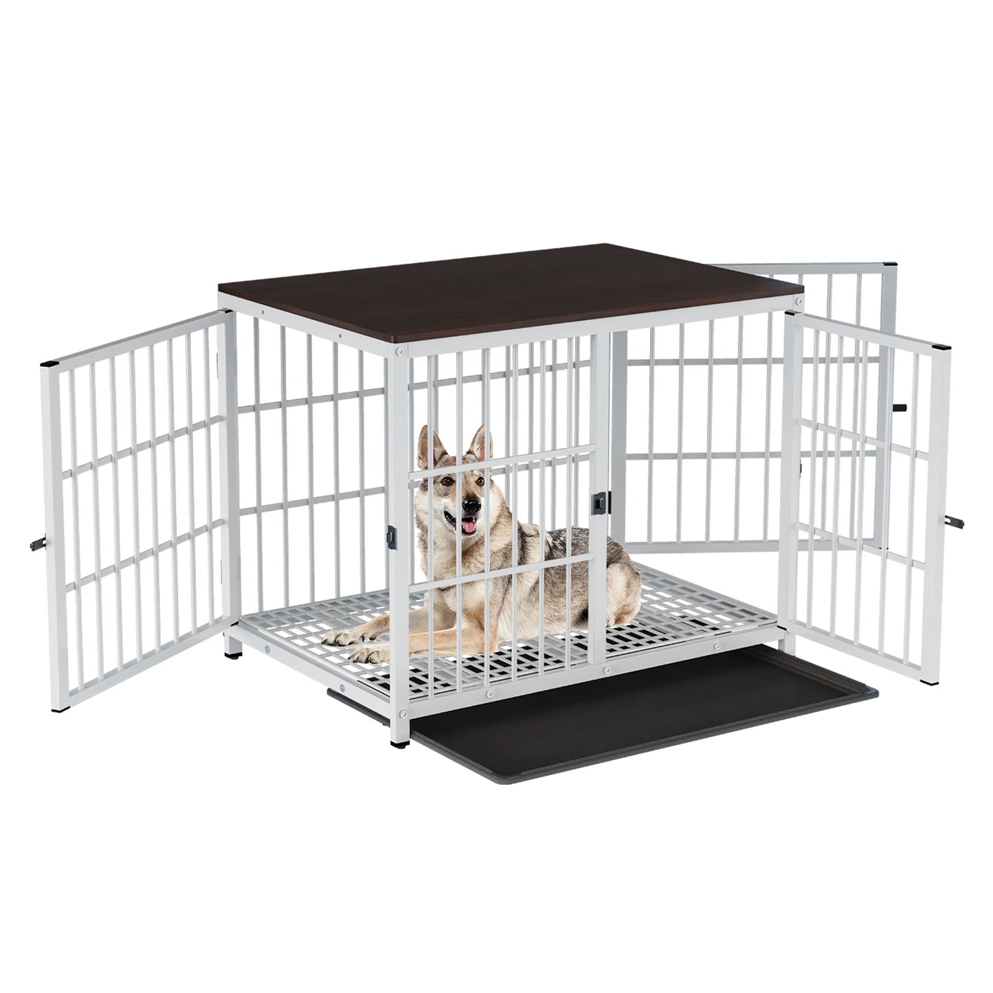 BINGOPAW Heavy Duty Dog Kennel End Table Crate With Tray