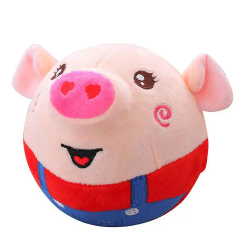 Hign-concerned Cartoon Pig USB Rechargeable Interactive Plush Toy for Dogs