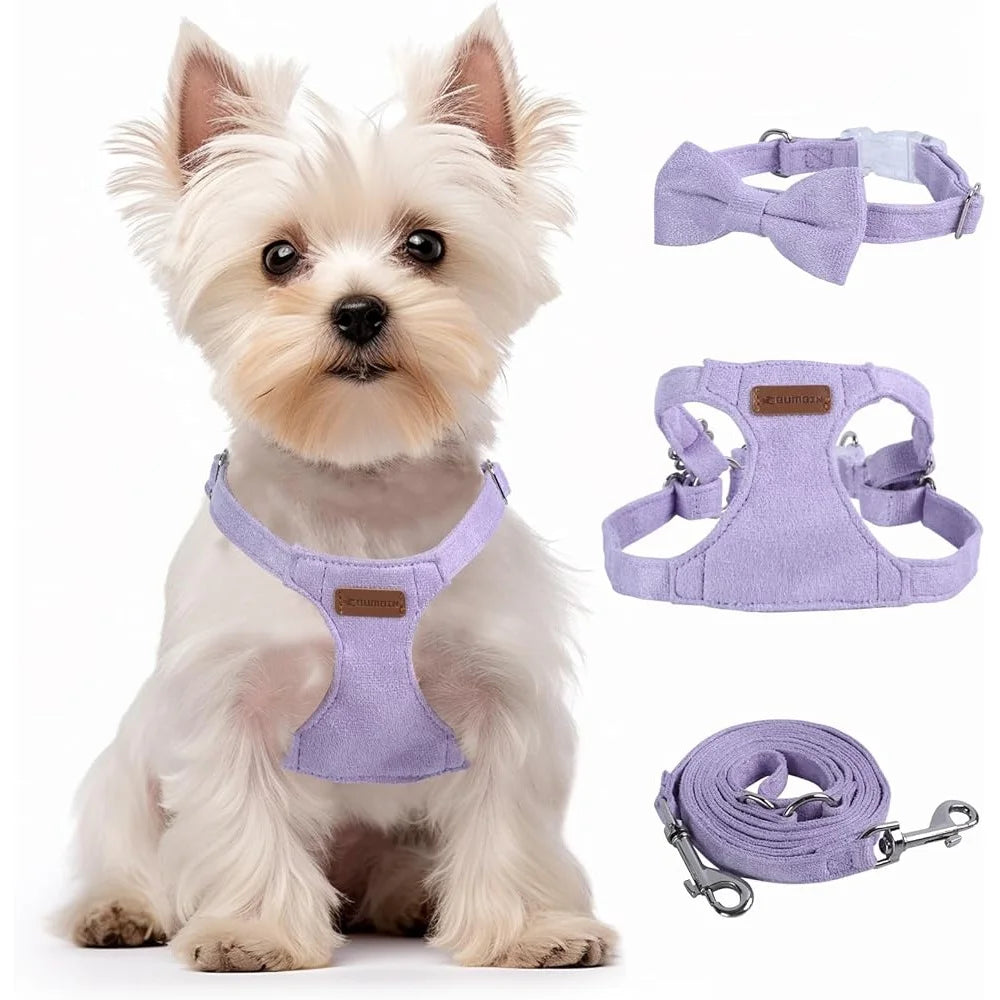 XMSJ No Pull Dog Harness Leash Set Soft Small Dogs