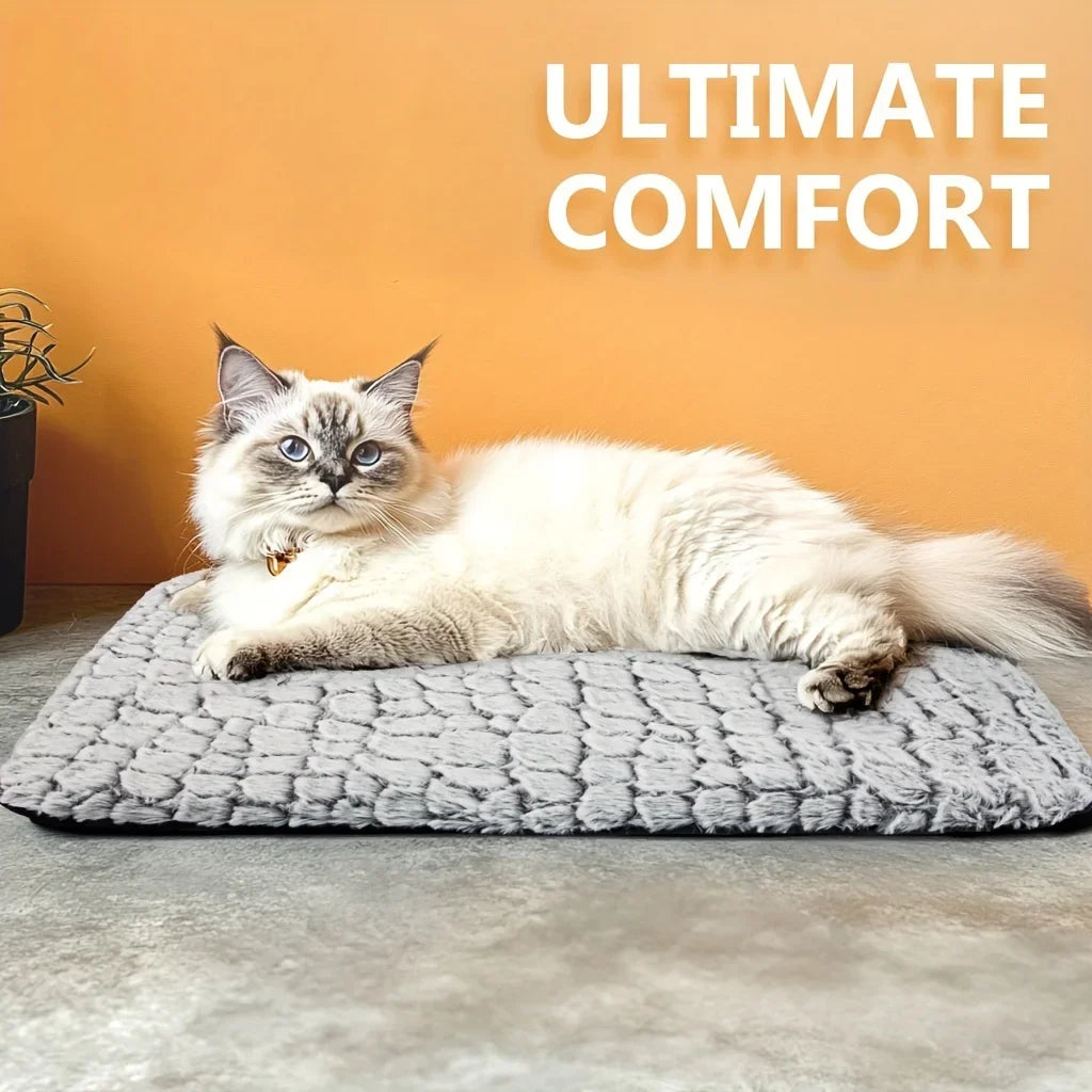 Self Warming Cat Bed With Faux Fur Heating Pad Indoor