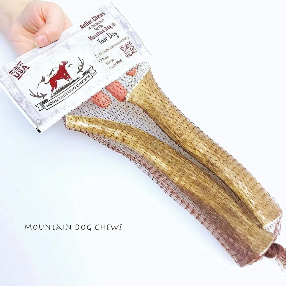 Flavor Elk Antler Dog Chew 2 Pack Grade A Premium USA Made