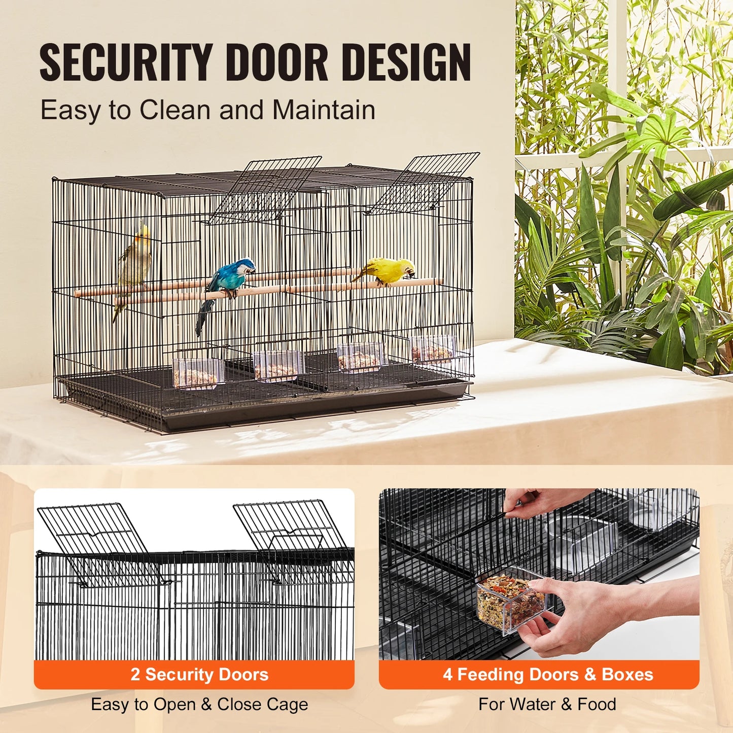 SucceBuy Flight Bird Cage Stackable Divider For Travel With Handle