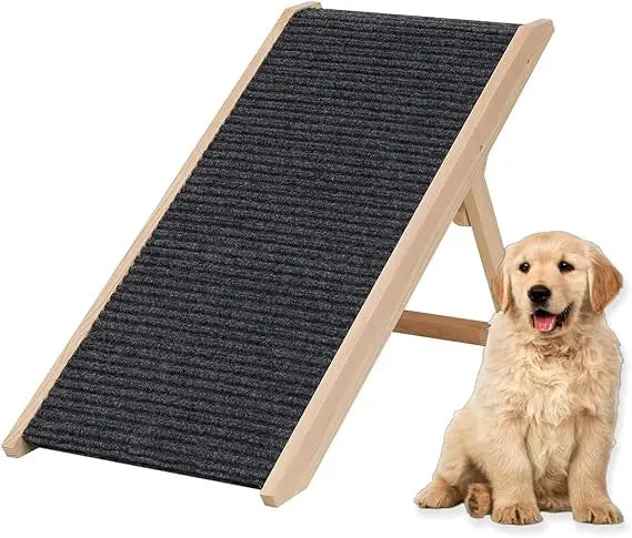 Natur Wooden Adjustable Dog Ramp With Non Slip Surface