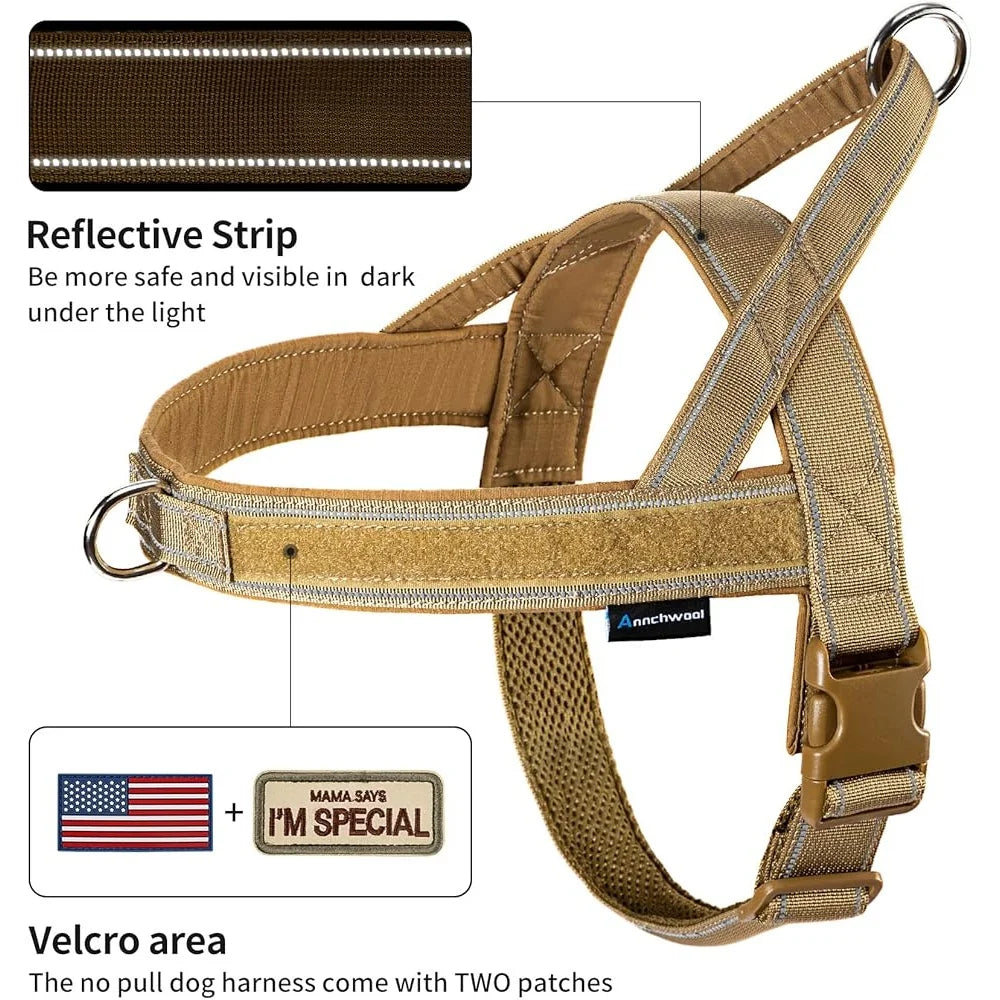 XMSJ Adjustable No Pull Dog Harness With Padded Handle Reflective