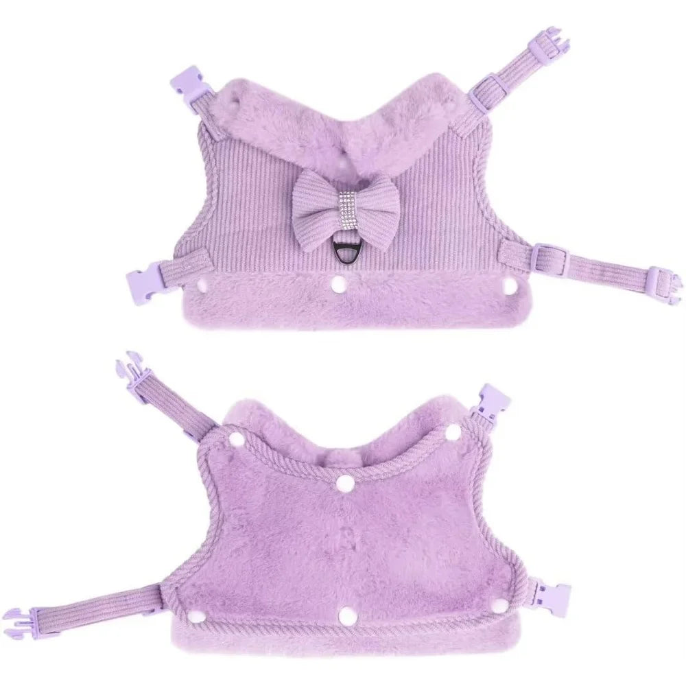 XMSJ Dog Harness Leash Set Bow Tie Soft Padded Vest