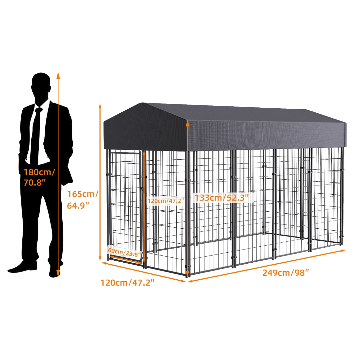 Dog Kennel Outdoor Wire Playpen With Waterproof UV Cover