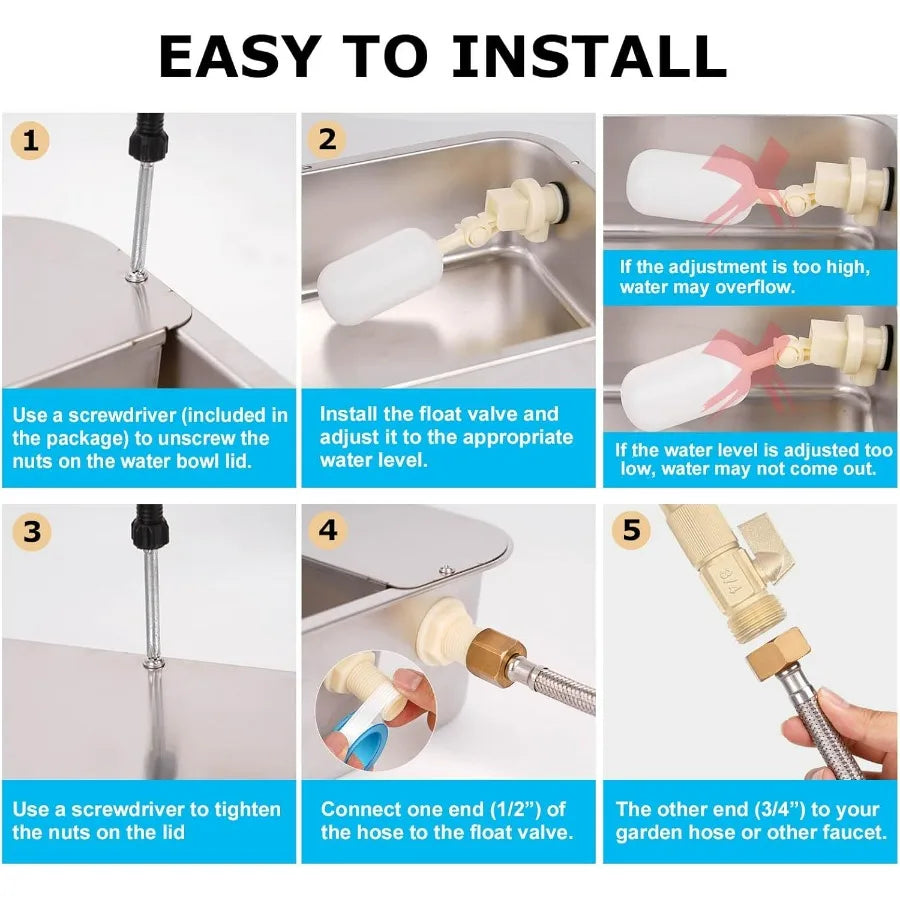 Hignconcerned Automatic Dog Water Dispenser With Stainless Steel Bowl