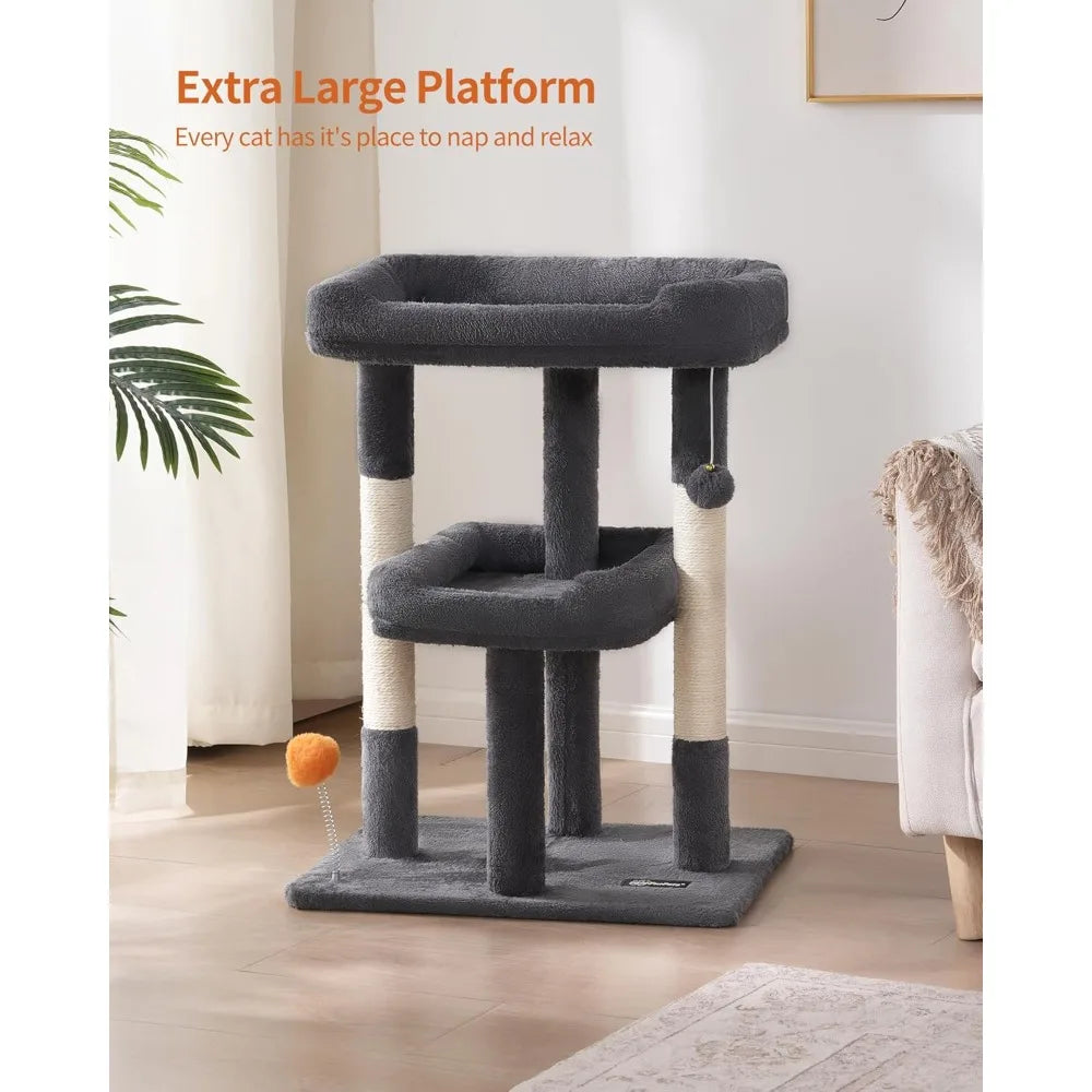 FourFurPets Cat Tree Tower for Indoor Cats With Scratching Post