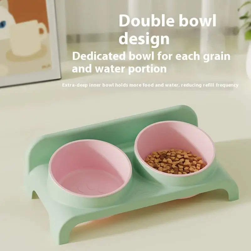 High Concerned Chemical Stainless Steel Elevated Double Bowls Pet Feeder