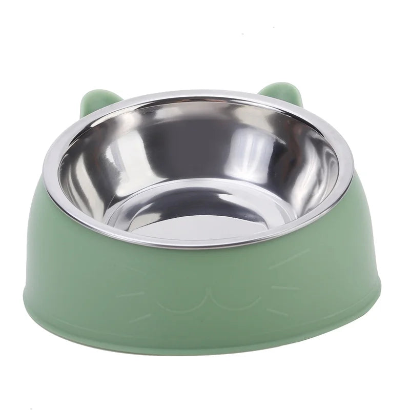 High-concerned Stainless Steel Cat Bowl for Easy Feeding