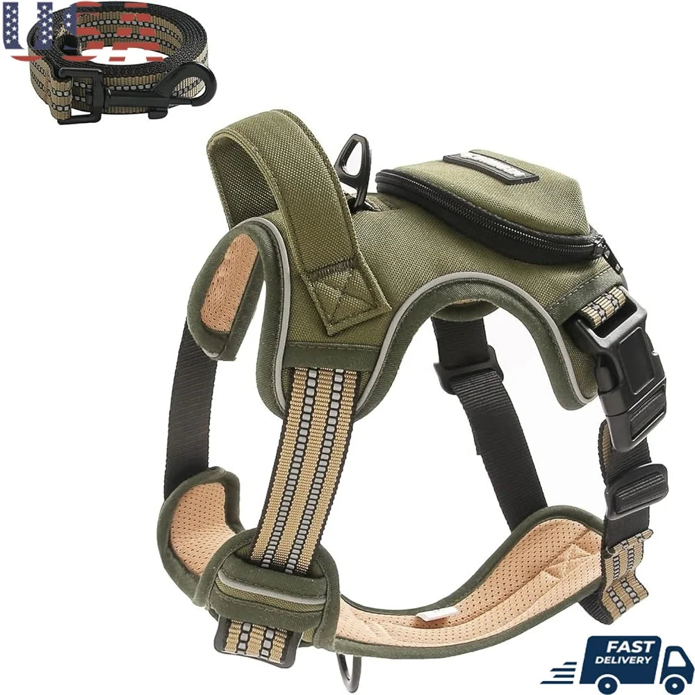 XMSJ No Pull Dog Harness Vest Reflective Training Safe Walks