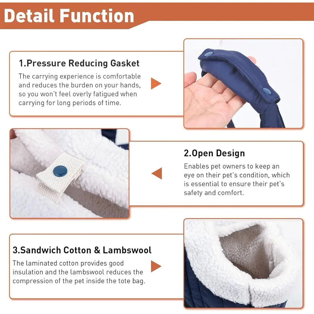 Small Dog Carrier Tote Waterproof Winter Fleece For Puppy Kitten