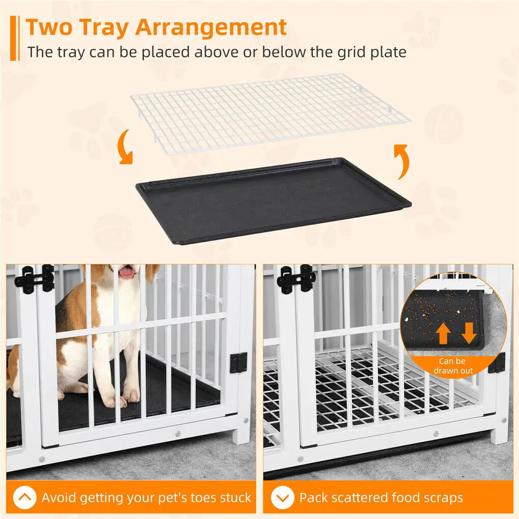 BINGOPAW Heavy Duty Dog Kennel End Table Crate With Tray