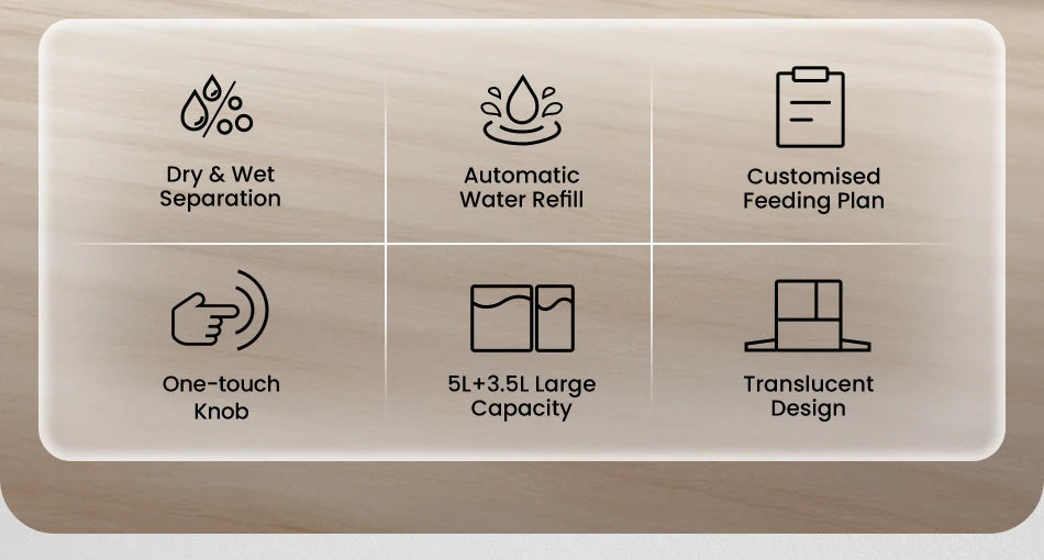 ROJECO 2In1 Automatic Pet Feeder and Water Fountain