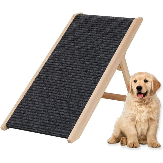 Natur Wooden Adjustable Dog Ramp With Non Slip Surface