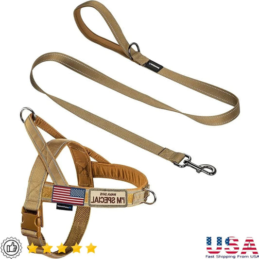 XMSJ Adjustable No Pull Dog Harness With Padded Handle Reflective