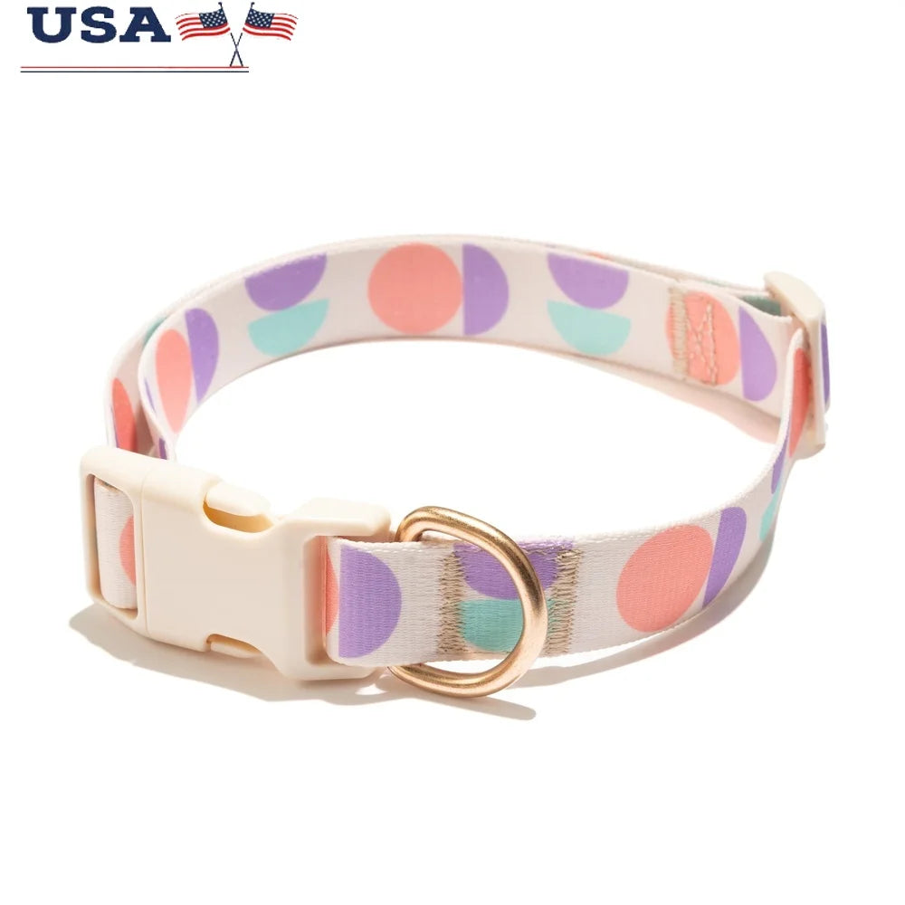 XMSJ Stylish Geometric Dog Collar Multicolor Abstract Print