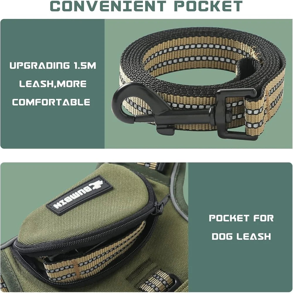 XMSJ No Pull Dog Harness Vest Reflective Training Safe Walks