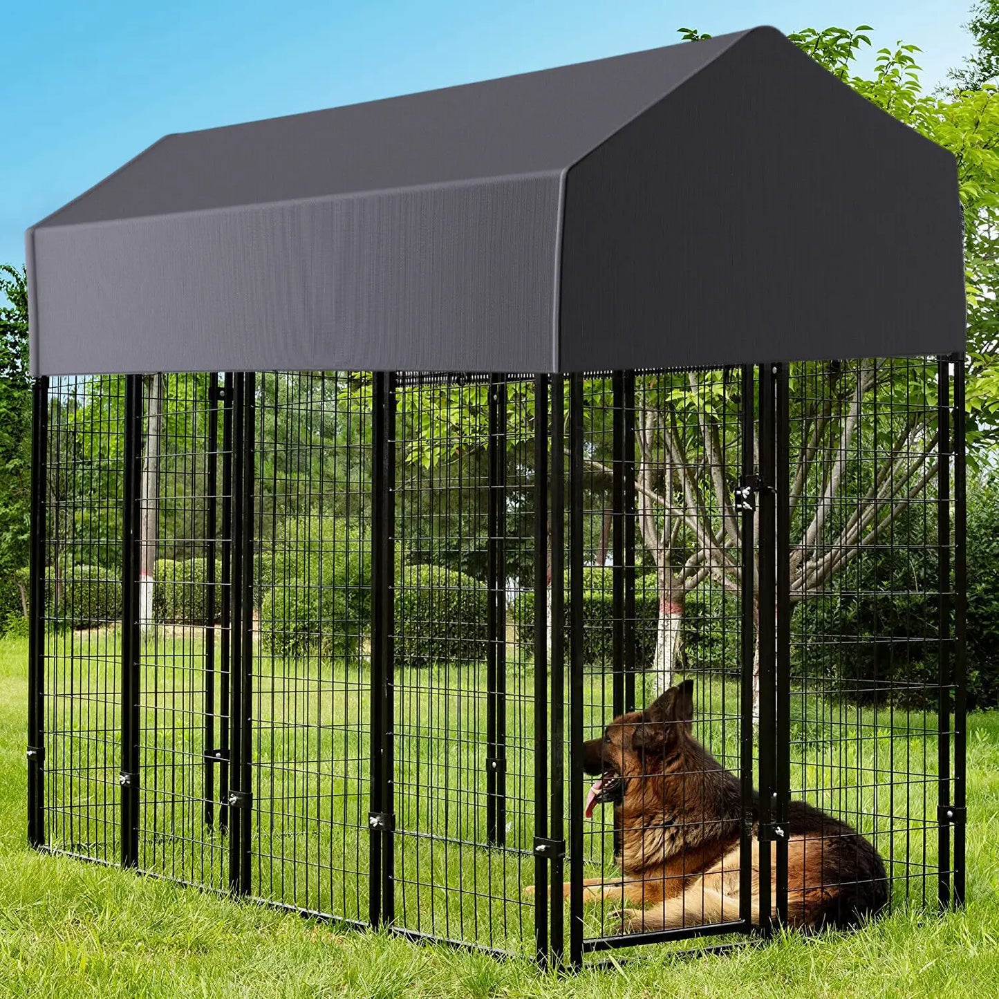 Dog Kennel Outdoor Wire Playpen With Waterproof UV Cover