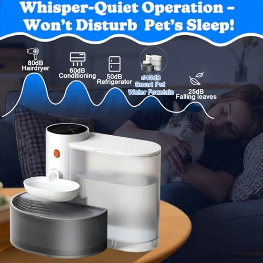 Hign-concerned Smart Pet Water Fountain No Filter Needed Self Cleaning