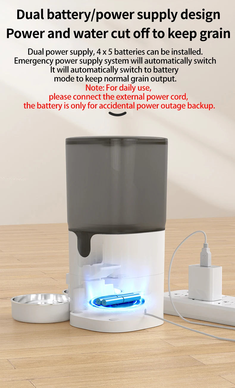 PAPIFEED Dual Bowl Smart Automatic Pet Feeder With WiFi