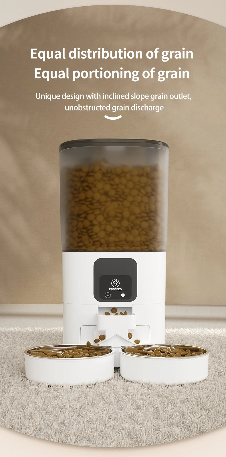 PAPIFEED Dual Bowl Smart Automatic Pet Feeder With WiFi