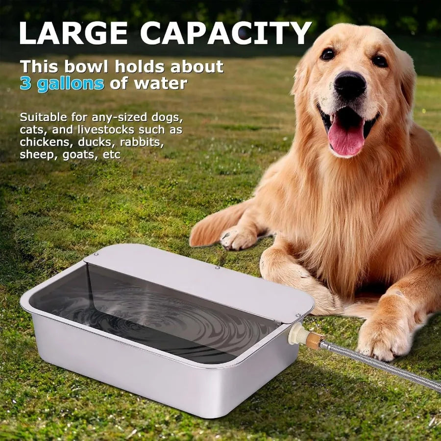 Hignconcerned Automatic Dog Water Dispenser With Stainless Steel Bowl