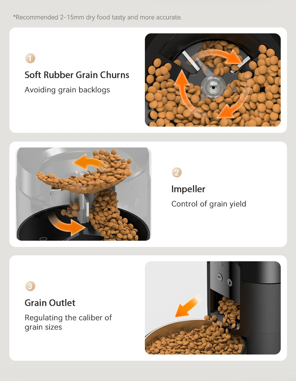 ROJECO Automatic Cat Feeder With WiFi App Remote Control