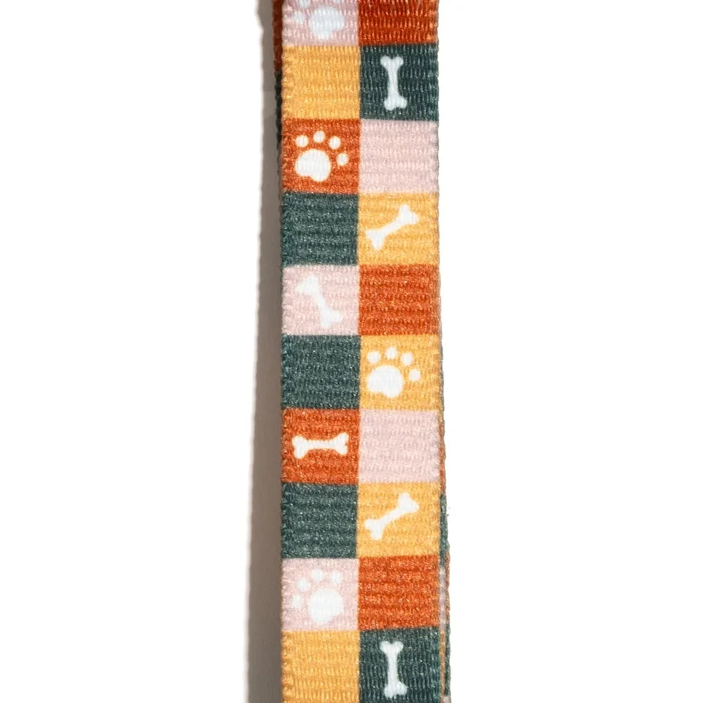 XMSJ Paw Bone Print Adjustable Dog Collar Durable Polyester