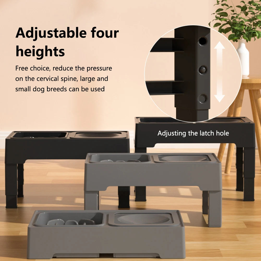 Twister.CK Elevated Dog Feeder Stand With Adjustable Height Bowls