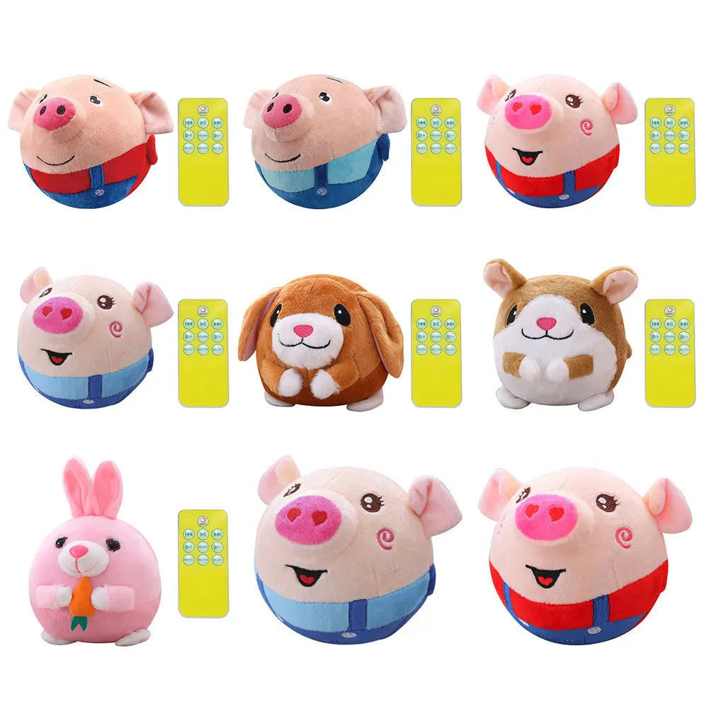 Hign-concerned Cartoon Pig USB Rechargeable Interactive Plush Toy for Dogs