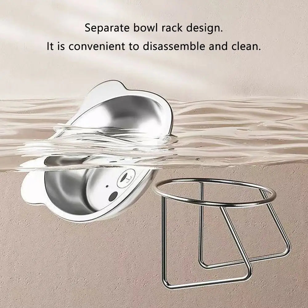 High-concerned Raised Cat Bowls Tilted Neck Food Bowl 304 Stainless