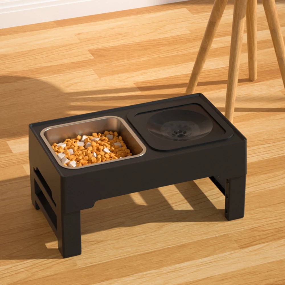 Twister.CK Elevated Dog Feeder Stand With Adjustable Height Bowls