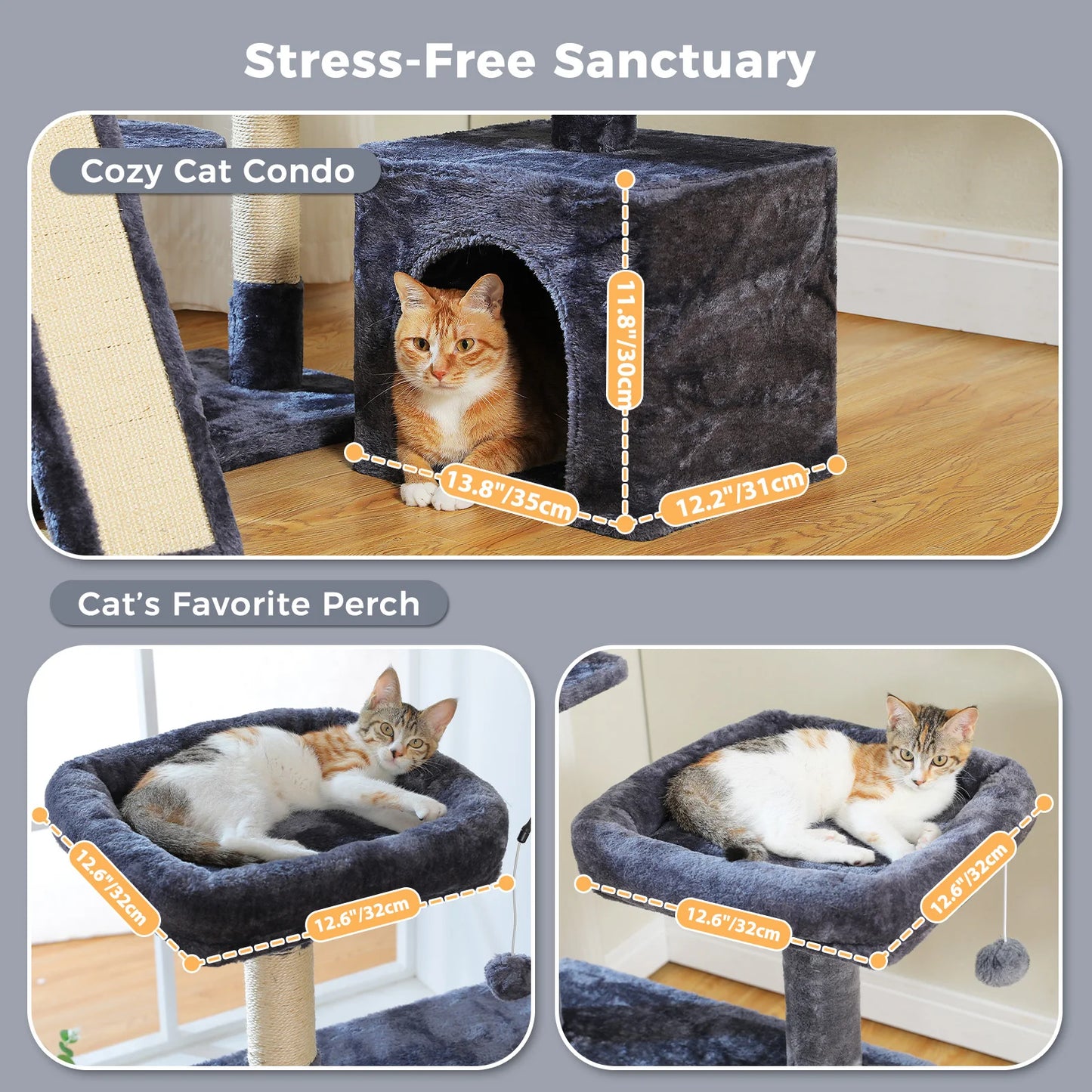 PAWZ Road Multi Level Cat Tree With Sisal Scratching Posts