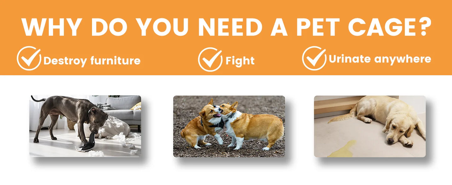 BORWARTH Wooden Dog Crate End Table Kennel With 3 Doors