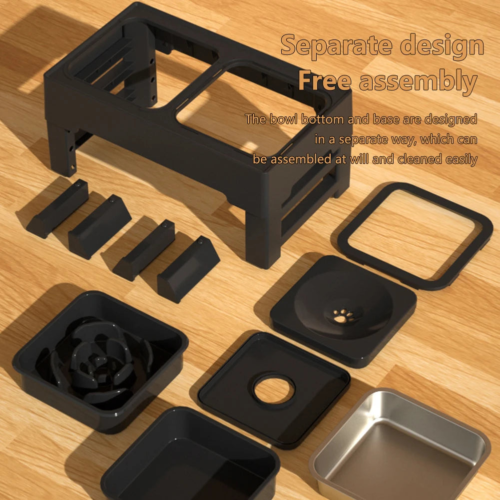 Twister.CK Elevated Dog Feeder Stand With Adjustable Height Bowls