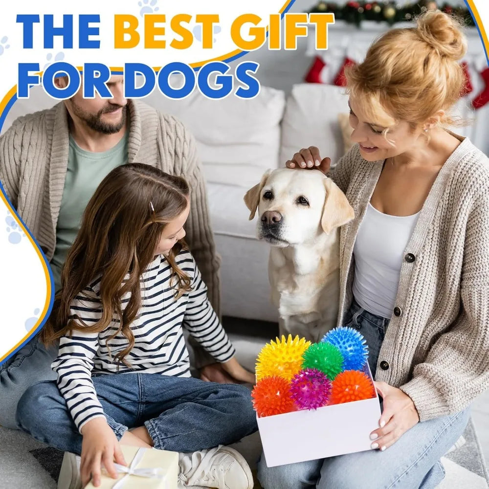 Hign-concerned Squeaky Spikey Dog Balls Pack for Aggressive Chewers