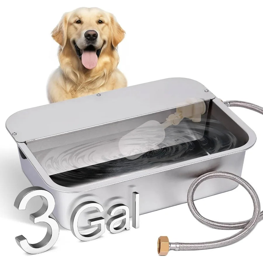 Hignconcerned Automatic Dog Water Dispenser With Stainless Steel Bowl