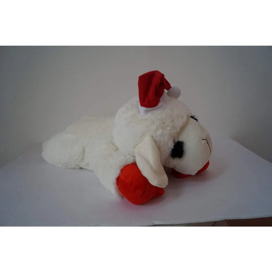 Hign-concerned Lamb Chop Plush Dog Toy With Santa Hat