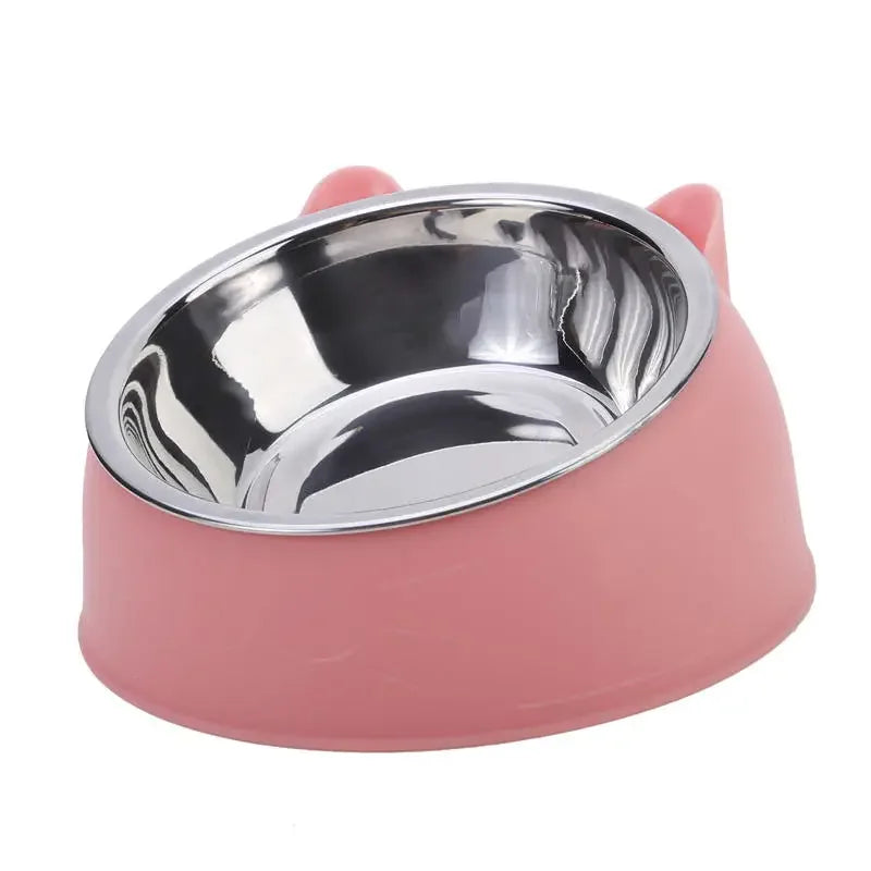 High-concerned Stainless Steel Cat Bowl for Easy Feeding
