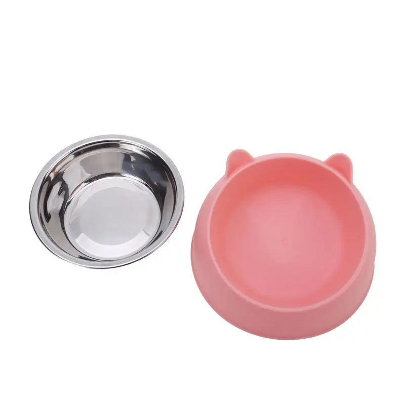 High-concerned Cat Bowl Inclined Stainless Steel Feeding Dish