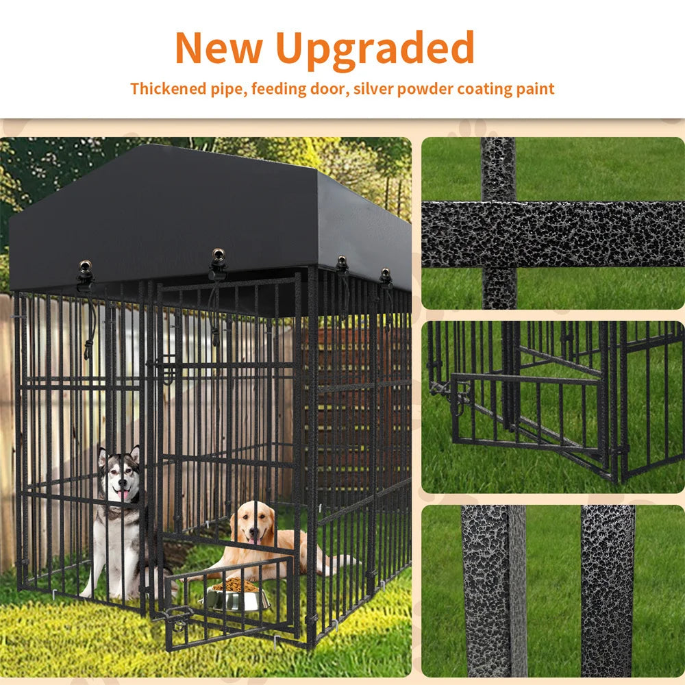 Borwarth Heavy Duty Dog Kennel With Metal Roof Shelter