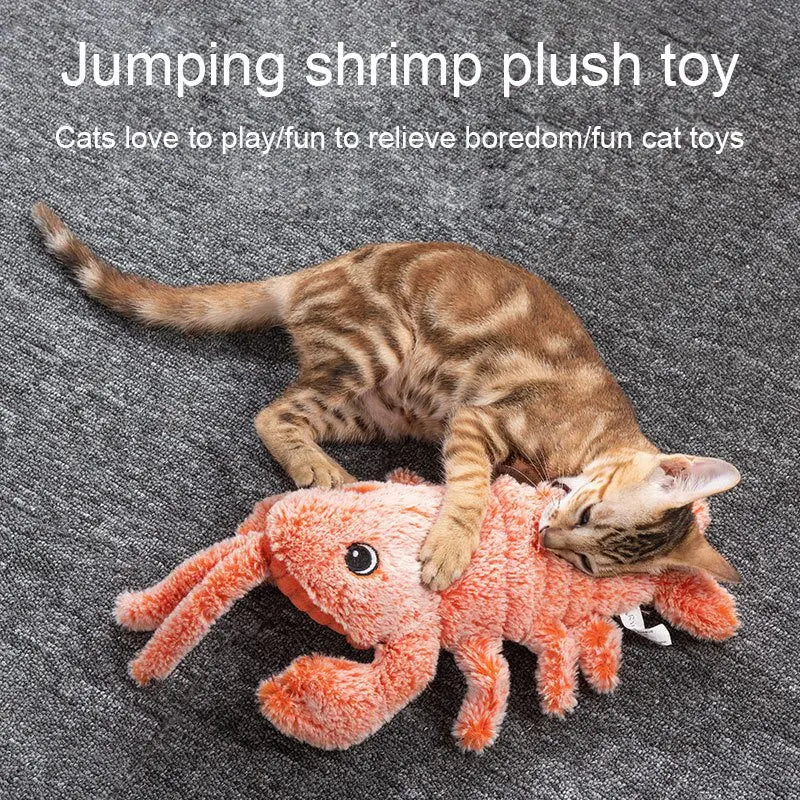 Electric Lobster Cat Toy USB Rechargeable Jumping Plush
