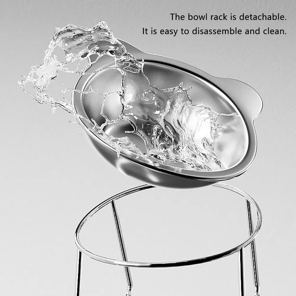 High-concerned Raised Cat Bowls Tilted Neck Food Bowl 304 Stainless