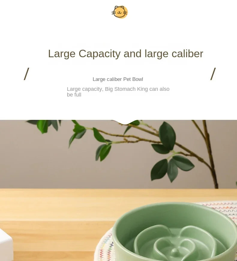 Ceramic Slow Feeder Pet Bowl For Cats And Dogs Anti Choke