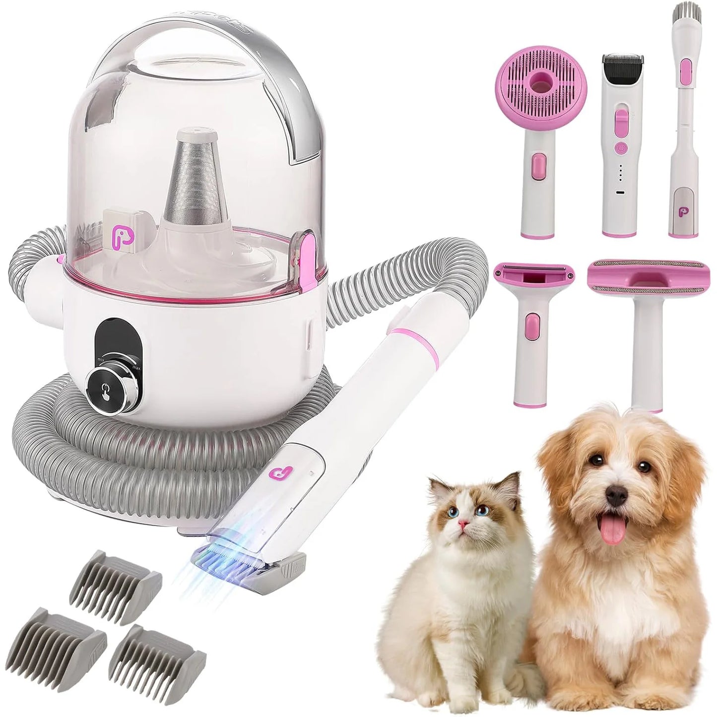 DishyKooker Pet Grooming Kit With 2L Vacuum Suction Tools