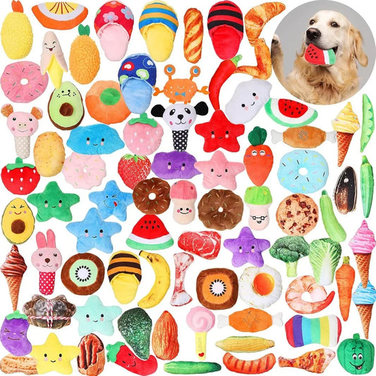 Hign-concerned 80 Pcs Dog Squeaky Toys Bulk Pack For Dogs