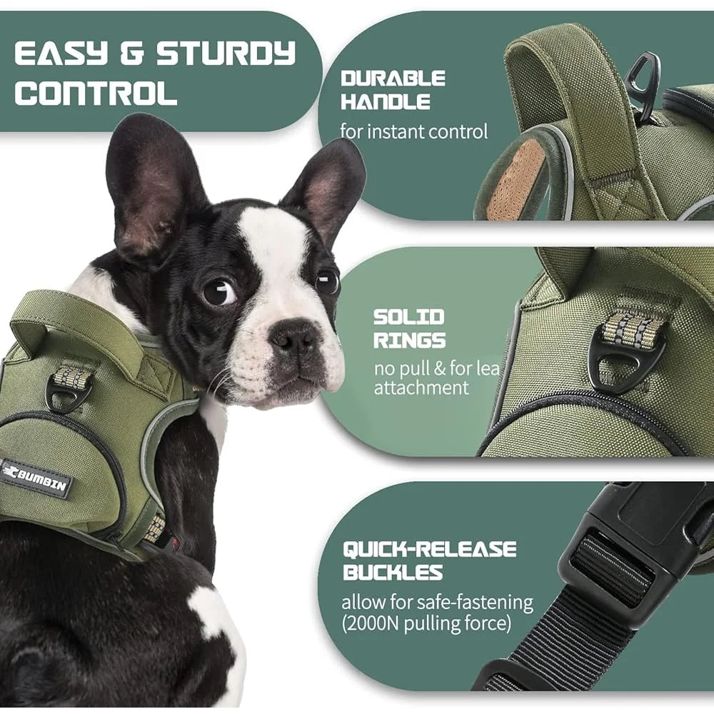 XMSJ No Pull Dog Harness Vest Reflective Training Safe Walks