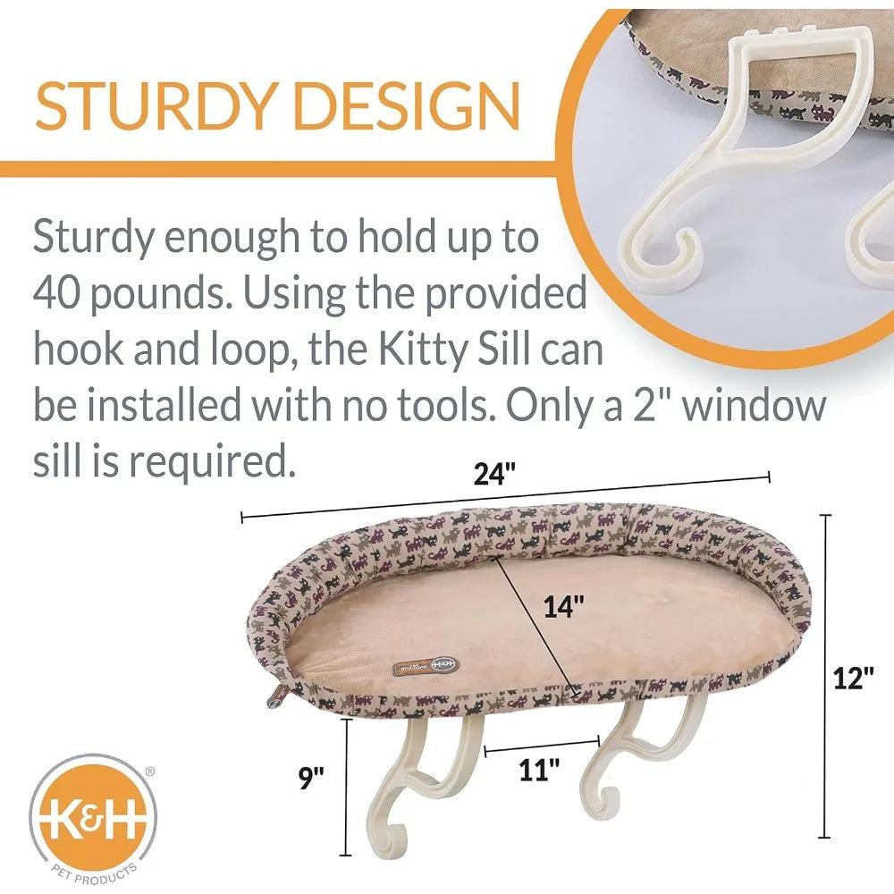 K&H Pet Products Bolster Kitty Sill Cat Window Perch Bed