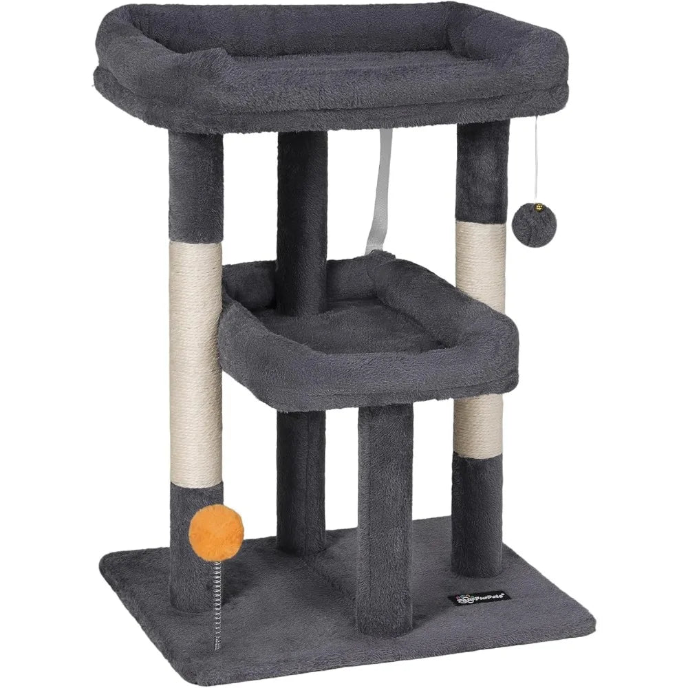 FourFurPets Cat Tree Tower for Indoor Cats With Scratching Post